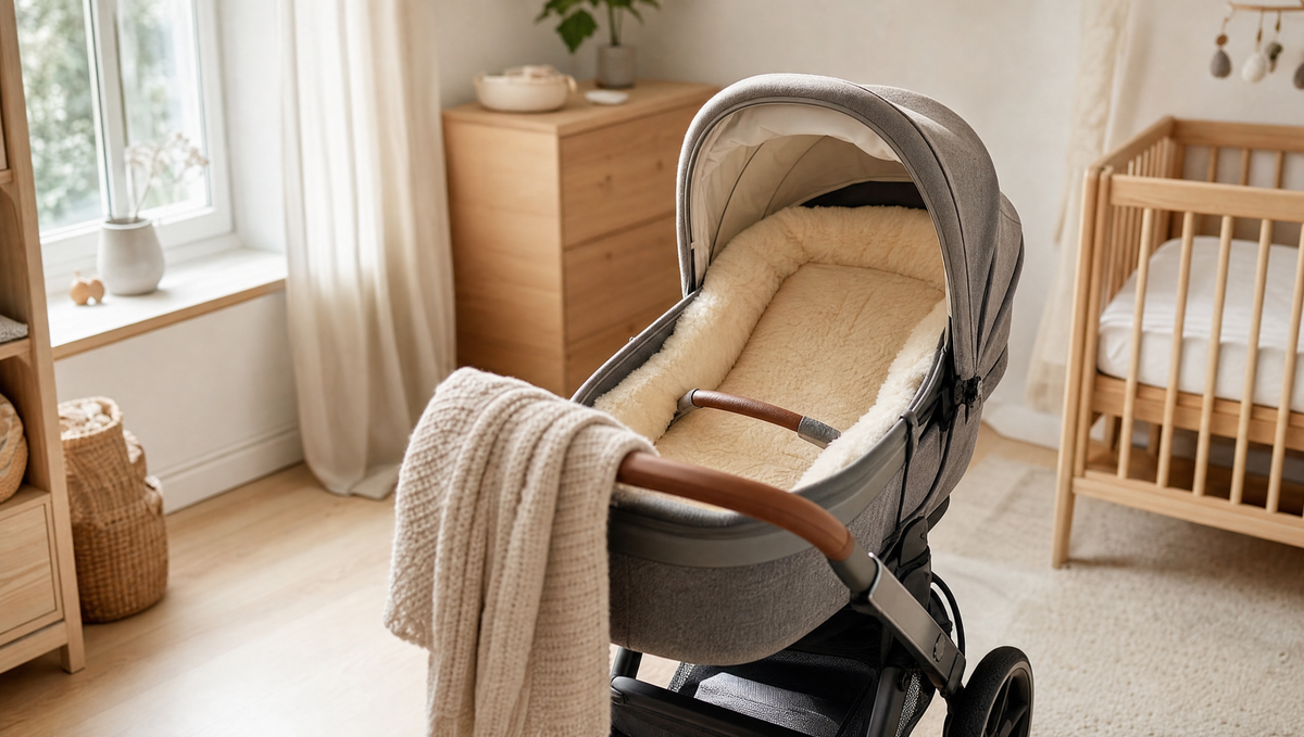Baby-lamsvacht in de kinderwagen